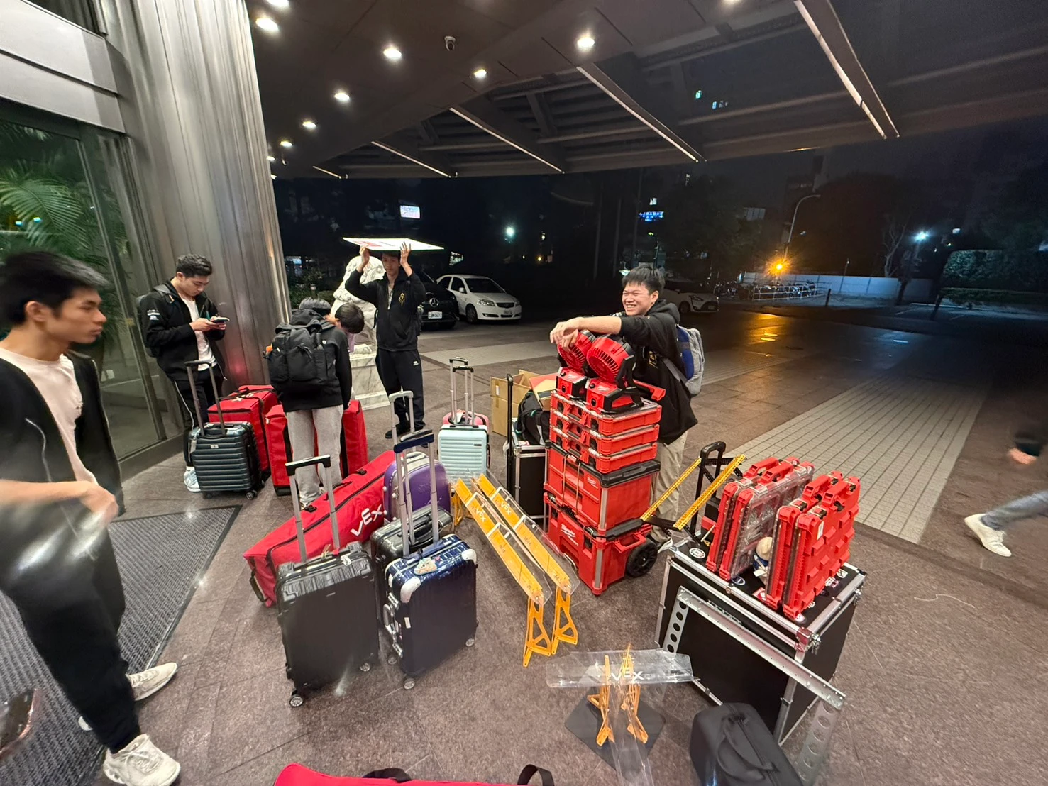 Reaper team transporting its equipment to a competition